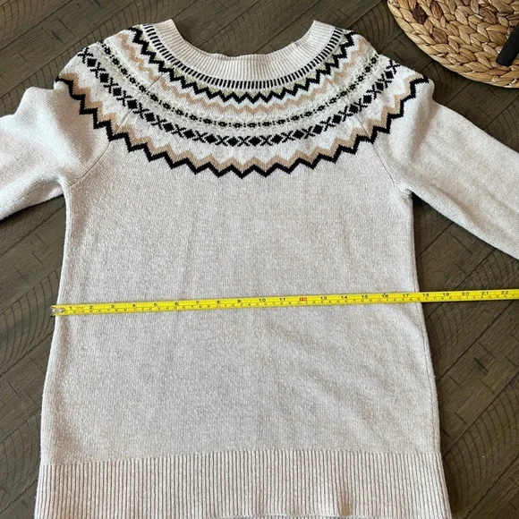 LOFT Fair Isle crew neck wool blend sweater Sz M LIKE NEW - Picture 5 of 8